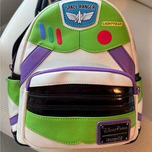 Loungefly Buzz Lightyear Backpack - Green, Purple, White, Black